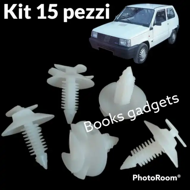 Per Fiat Panda Super Kit 15pz Bottoni Fissaggio Pannello Clip Mollette Graffetta