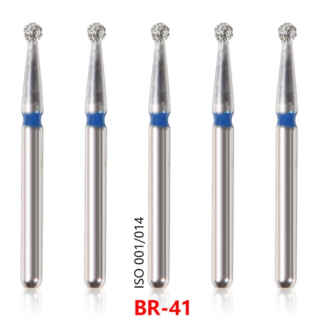 5pcs Dental Diamond Burs Round Drills for High Speed Handpiece FG-1.6MM BR-41 sm