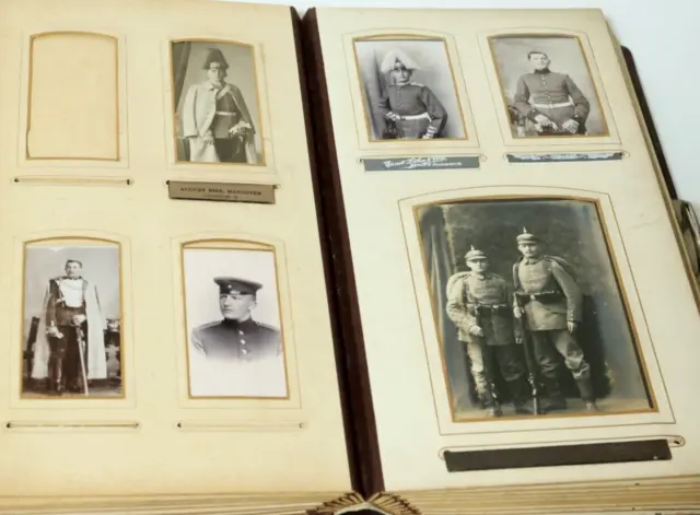 Antiguo Nouveau Álbum de Fotos para Pappfotos CDV Gabinete Militar 1.WK Ua
