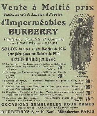 W7459 BURBERRYS Imperméables et capes Publicité 1926 Publicité ancienne 