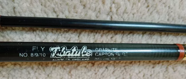 Vintage Hardy Fibatube 10.5' Fly Fishing Rod #8-9-10 Graphite Carbon Fibre