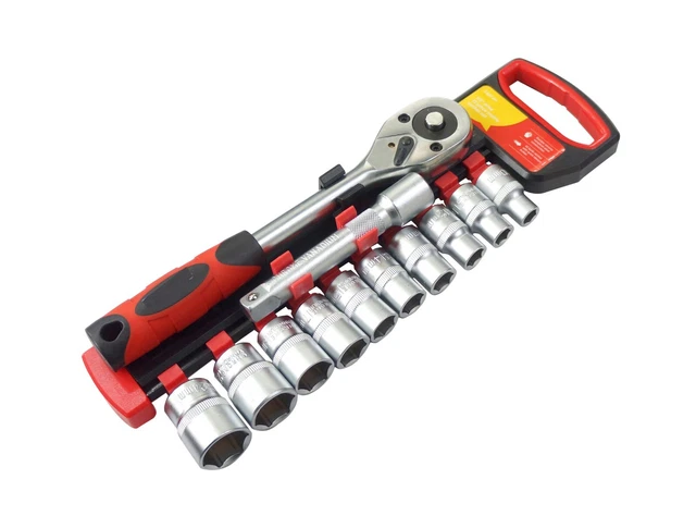 12 Pc Metric Socket 1/2 Drive Ratchet Extension Bar Set