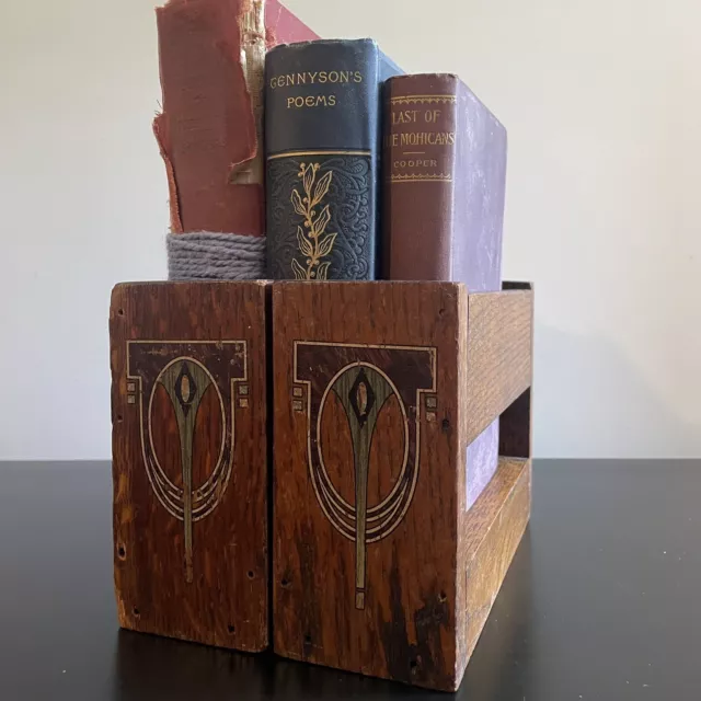 Pair of Arts & Crafts Mission Oak Antique Craftsman Bookends Stickley Style