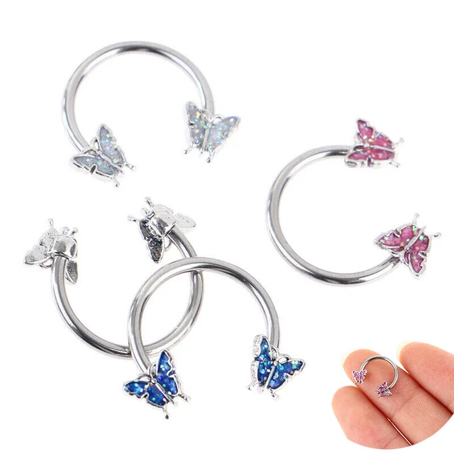 Septum Ring Butterfly Horseshoe Nose Rings Earrings Tragus Piercing Jewelry 2023