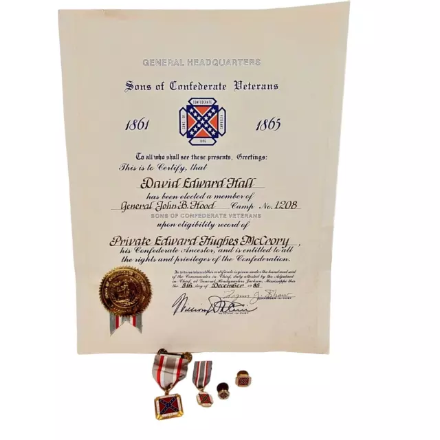 VTG SONS OF Confederate Veterans Medals Badge & Ribbons Pins ...