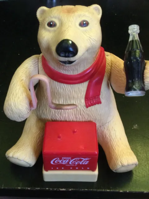 Vintage battery powered COCA-COLA Bubble Blowing Bear toy - WORKING - SEE VIDEO