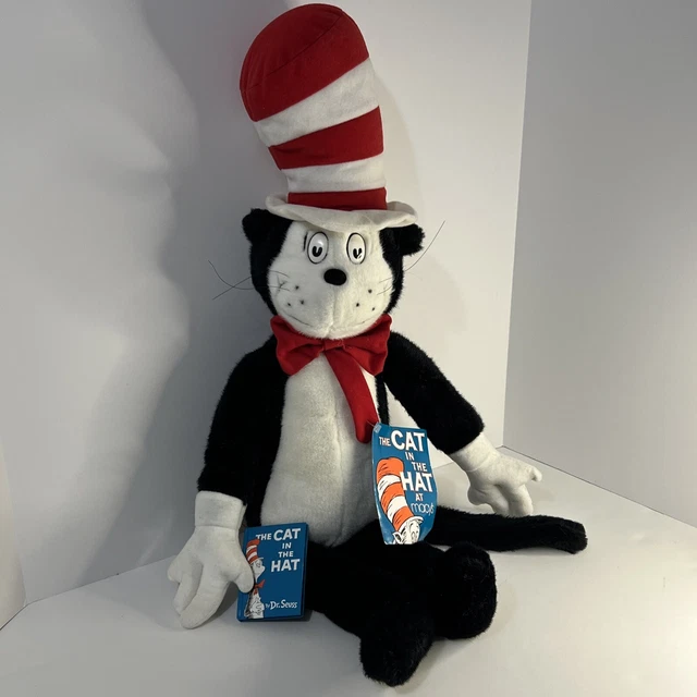 Dr. Seuss Cat in The Hat Plush Stuffed Animal & Book 28" Macys 1995 with Tag