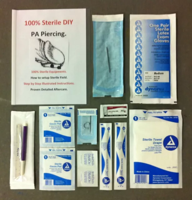 Sterilized 10G PA Piercing Kit with 6G RECEIVING TUBE with Horseshoe & Guide.