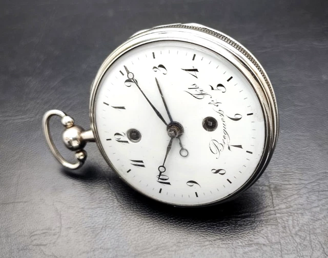 Montre Gousset Argent Massif XVIIIe/XIXe Siècle - Mouvement à Coq Mécanique Vintage