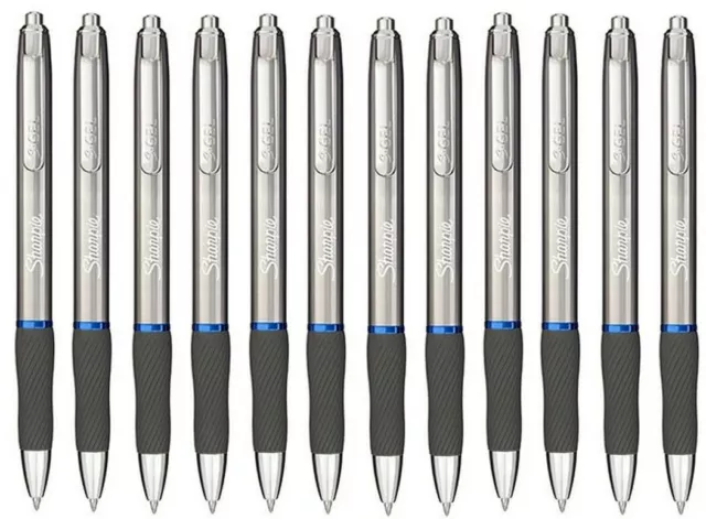 Sharpie S-Gel, Gel Pens, Fine Point (0.5mm), Blue Ink Gel Pen, 12