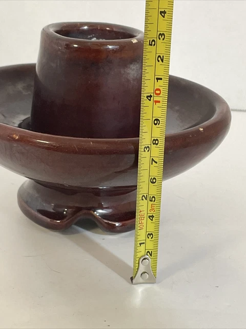 Vintage LARGE Brown Porcelain High Voltage Power Line Insulator-Unbranded 8