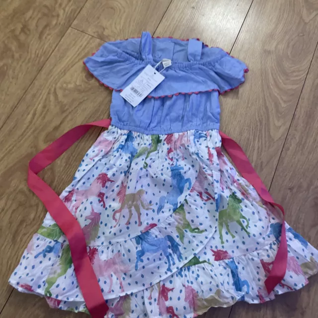 BNWT Girls Monsoon Summer unicorn Dress, Age 4 Years