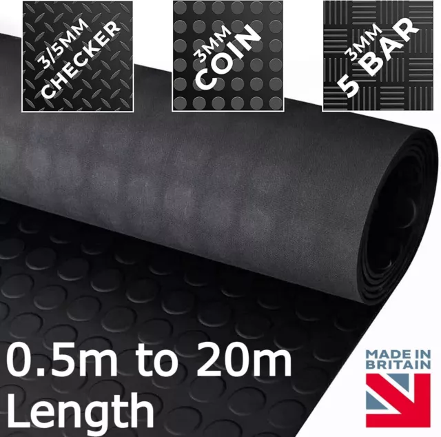 Rubber Flooring Matting Heavy Duty Mat Garage Coin Penny 0.25M 0.5M 1M 1.5M Wide 3