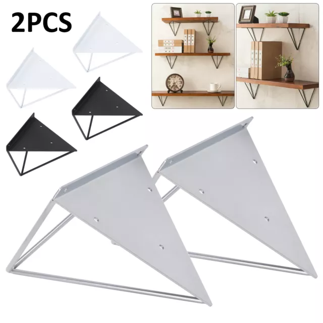 Durable Hairpin Industrial Wall Shelf Bracket Support Metal Prism Mount 2PCS