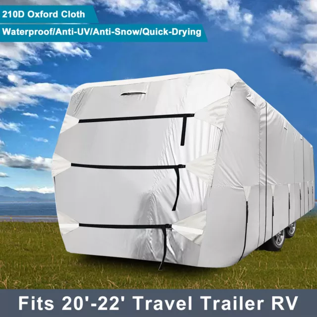 For Camper 20'-22' FT Thick Anti-UV Waterproof Travel Trailer RV Cover Storage