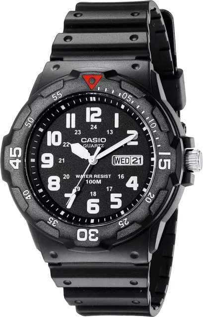 Casio Analog Quartz Black Resin Band Black Dial Watch MRW-200H-1BVDF