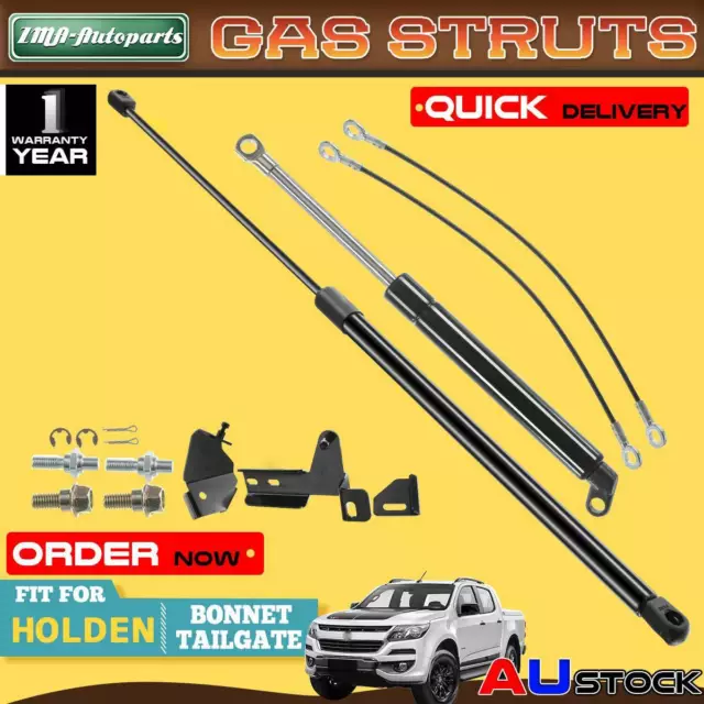 2x Gas Struts Slow Down Kit for Holden Colorado RG Bonnet & Tailgate 2012-2016