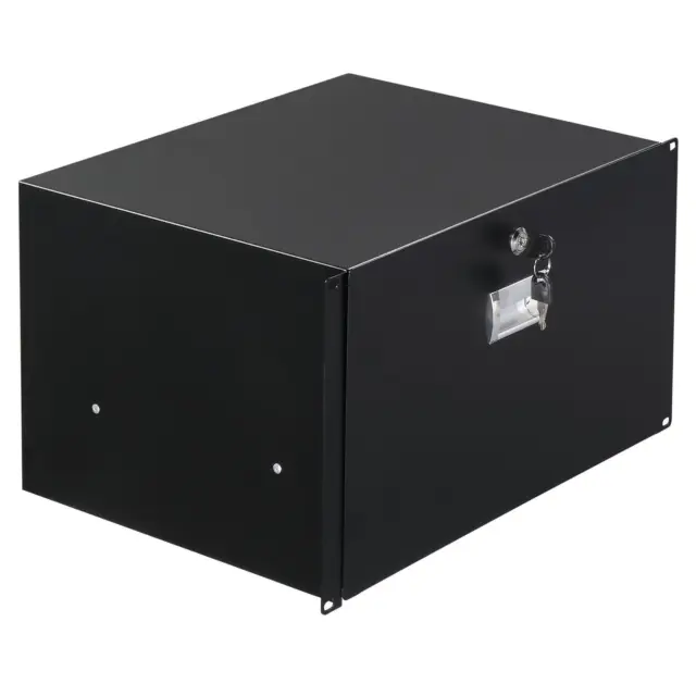 Rack Case 19" Steel Plate DJ Drawer Equipment Cabinet with Key 6U