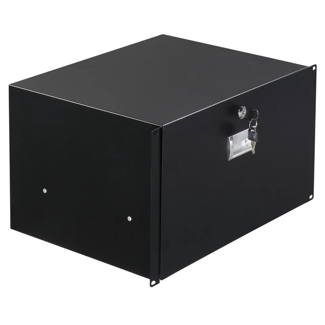Rack Case 19" Steel Plate DJ Drawer Equipment Cabinet with Key 6U