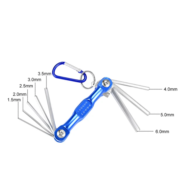 Hex Clé Set, 8 in 1 Plaqué Combinaison Clé for Réparation Bleu(Standard) 2