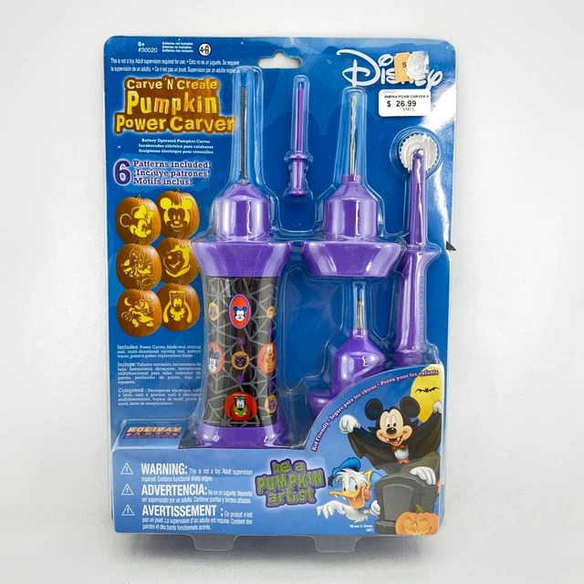 VTG DISNEY PUMPKIN Carver Set Battery Operated 6 Patterns Mickey Winnie