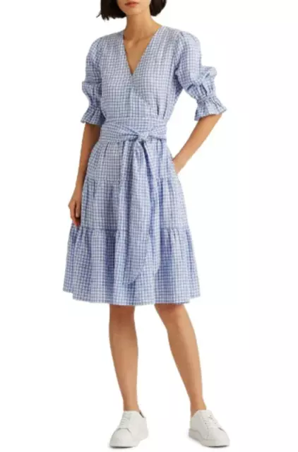 Lauren Ralph Lauren Gingham Fit & Flare Dress, 8A 2064