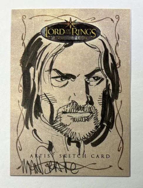 Tom Mandrake Hand Drawn Artist Sketch Card 1/1 2006 Lord Of The Rings Evolution