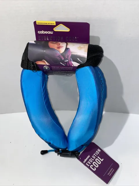 NEW Cabeau Evolution Cooling Travel Pillow Memory Foam Neck Support - Blue