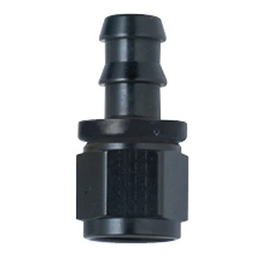 Squirrelly -8AN Black Anodized Straight Socketless Push Lock Hose End Fitting