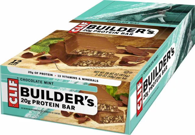 Clif BAR Constructores Barra de Proteína Chocolate Menta Caja De