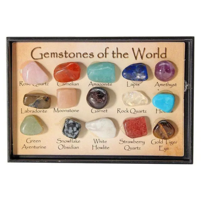 Set of 24 Healing Crystal Natural Gemstone Reiki Chakra Collection Stone Kit_US