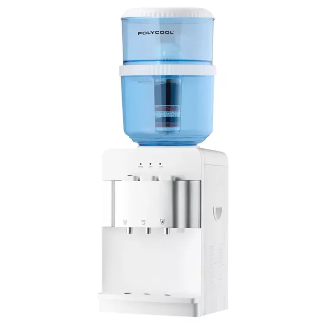 POLYCOOL 22L Benchtop Water Cooler Dispenser, Instant Hot & Cold