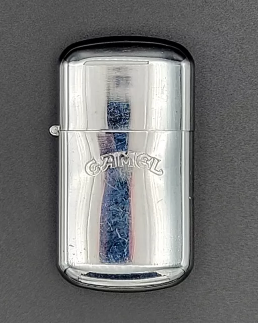 Vintage Camel Flip Top Polished Chrome-Classic Windproof Pocket Wick Lighter-NEW