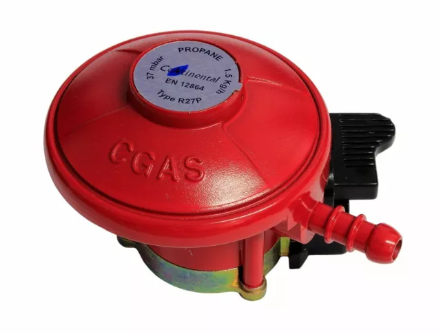 LPG Propane Gas Regulator, Low Pressure 27mm Clip On, 37mbar Calor LPG Regulator