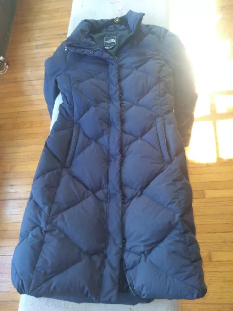 The North Face Miss Metro 550 Goose Down Quilted Puffer Parka Blue Navy XS