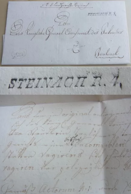 Vorphila-Brief STEINACH am Brenner 1814 (Stempel STEINACH R 4), über VAGANTIN