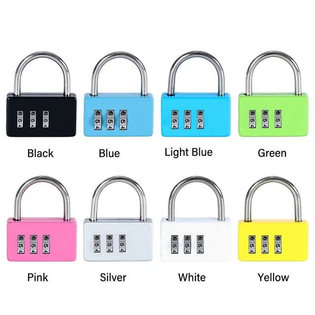 ZIPPER LOCK 3 Digit Password Lock Luggage Padlock Dormitory