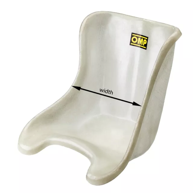 OMP Fibreglass Karting Plastic Seat White With Flat Bottom Design 2