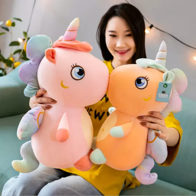 Large Cute Plush Unicorn Teddy Stuffed Super Soft Cuddly Toy Lying Horse gift UK