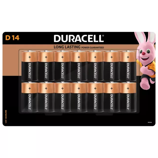 Duracell Coppertop Alkaline Flashlight Battery Size D Cell LR20 MN1300 14 Pack