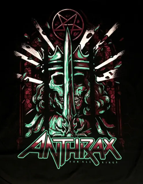 ANTHRAX cd lgo FOR ALL THE KINGS POSTER Official SHIRT LAST XL New OOP