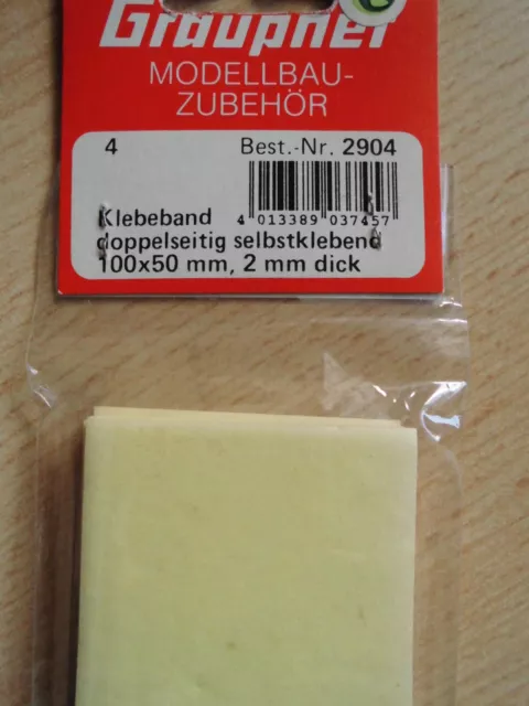 2904  Graupner Klebeband, doppelseitig, selbstklebend  100x50 mm