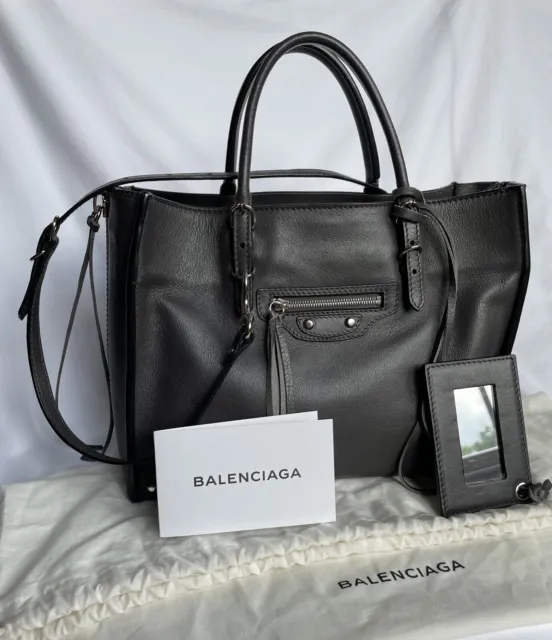 Balenciaga Papier A6 Zip Around Classic Studs Bag Leather Gray