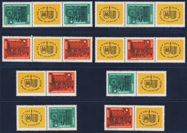 DDR 1964, W Zd 118-125, S Zd 44-51 und Viererblocks, postfrisch, Mi. 300,-