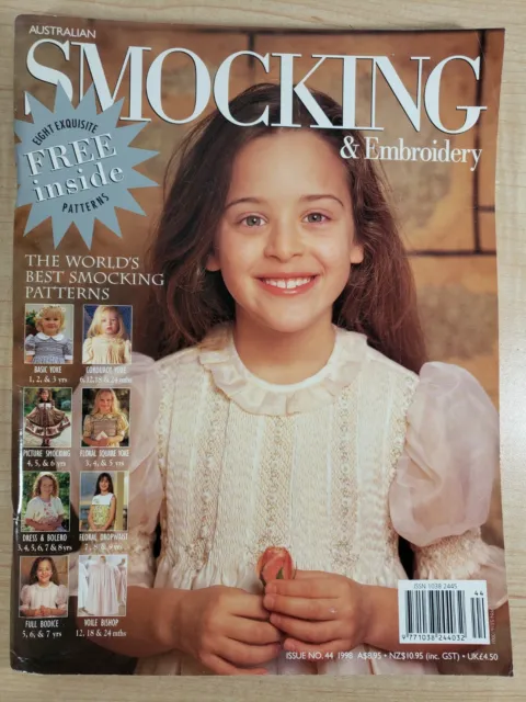 Australian Smocking & Embroidery 1998 Issue 44 Heirloom Sewing Inserts Intact