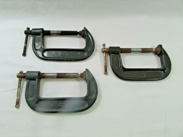 Lot of (3) - "C" Clamps - Adjustable 4" 3