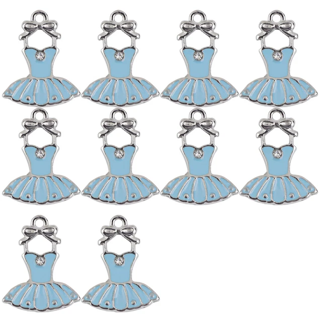 Großhandel 10 Stück blau Kleid Emaille Legierung Schmuck   Charms
