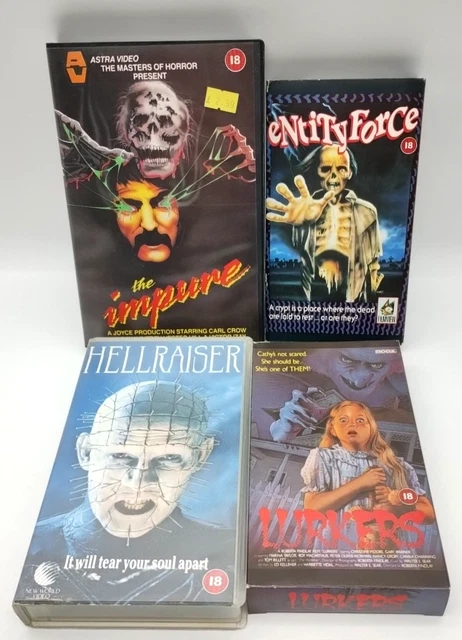 VHS VIDEO HORROR Pre Cert The Impure Hellraiser Lurkers Entity Force ...