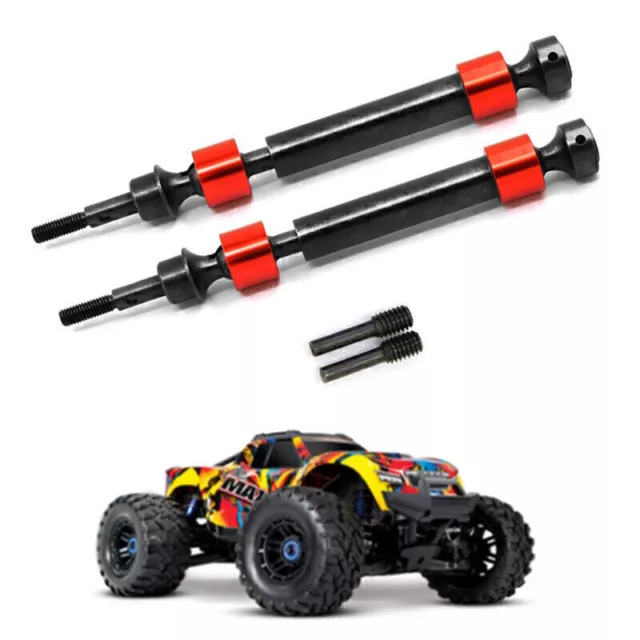 2Pcs Hard Steel Splined Front Rear Swing Driveshaft For Traxxas 1/10 MAXX RC Car