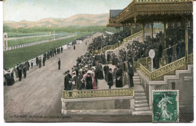 CPA - Carte Postale - France - Marseille - Les Tribunes du Champ de Courses (I15